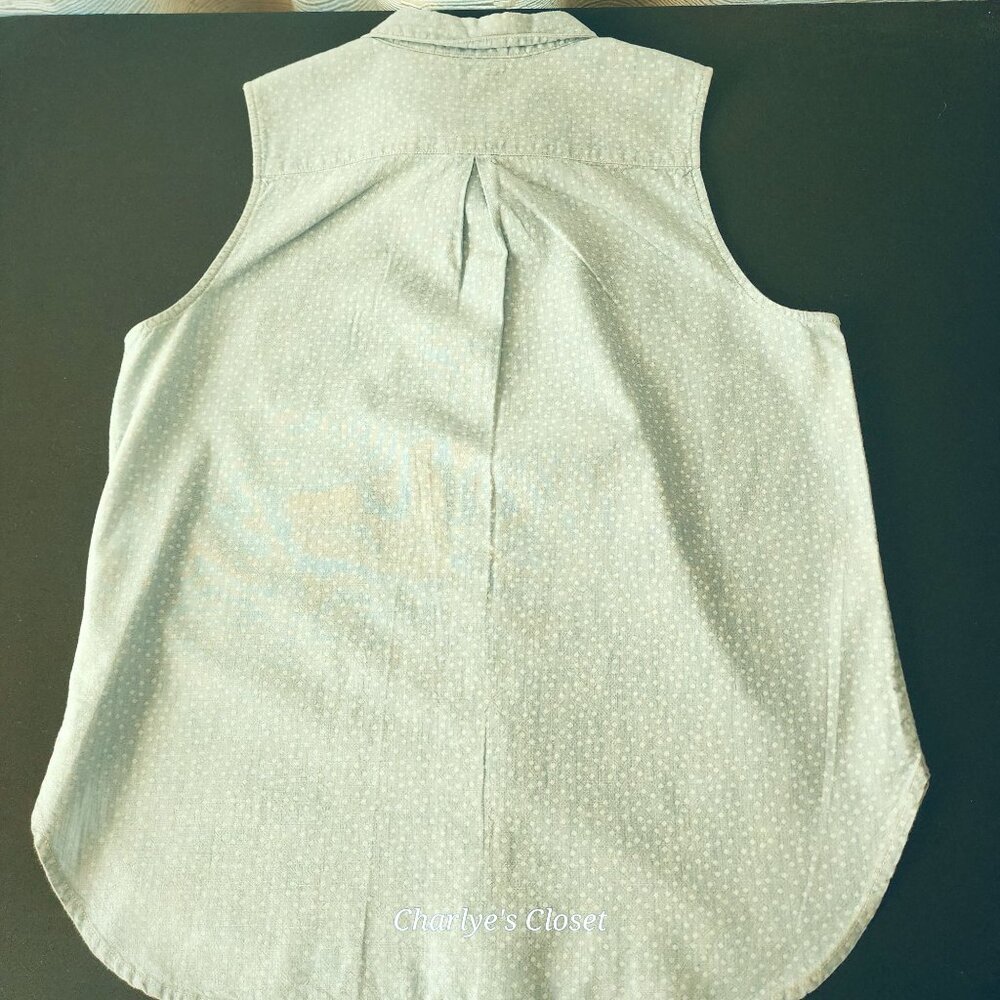 Levi's Vintage Womens 90s Sleeveless Polka Dot Cotton Button-Down Shirt M - Picture 2 of 12